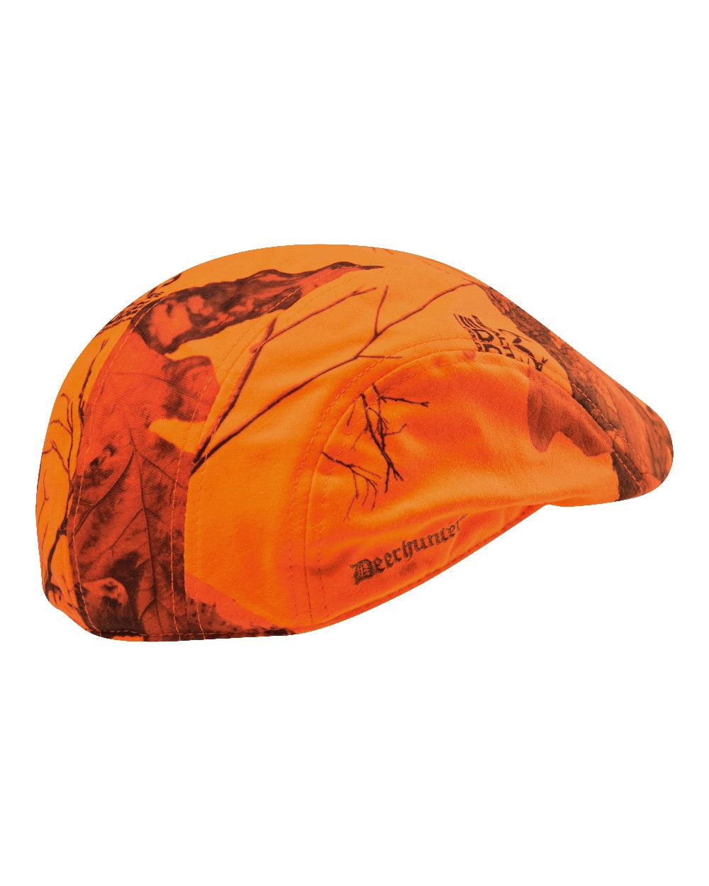 Realtree Edge Orange coloured Deerhunter Flat Cap on white background