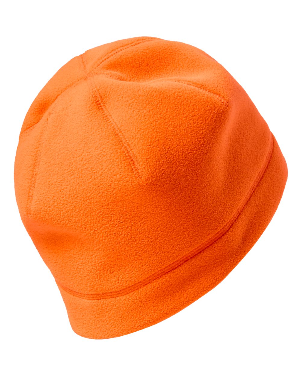 Orange coloured Deerhunter Fleece Beanie on white background