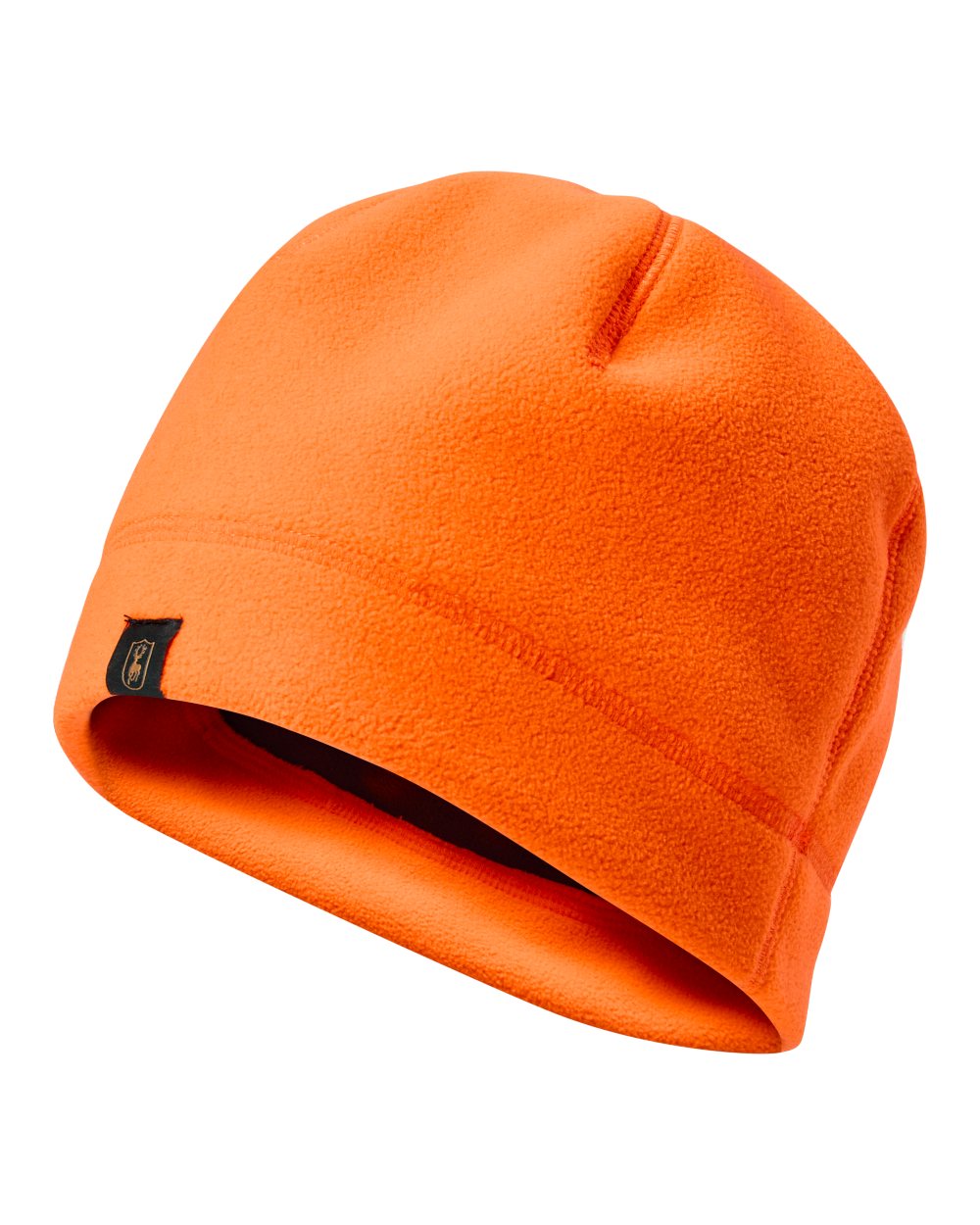 Orange coloured Deerhunter Fleece Beanie on white background