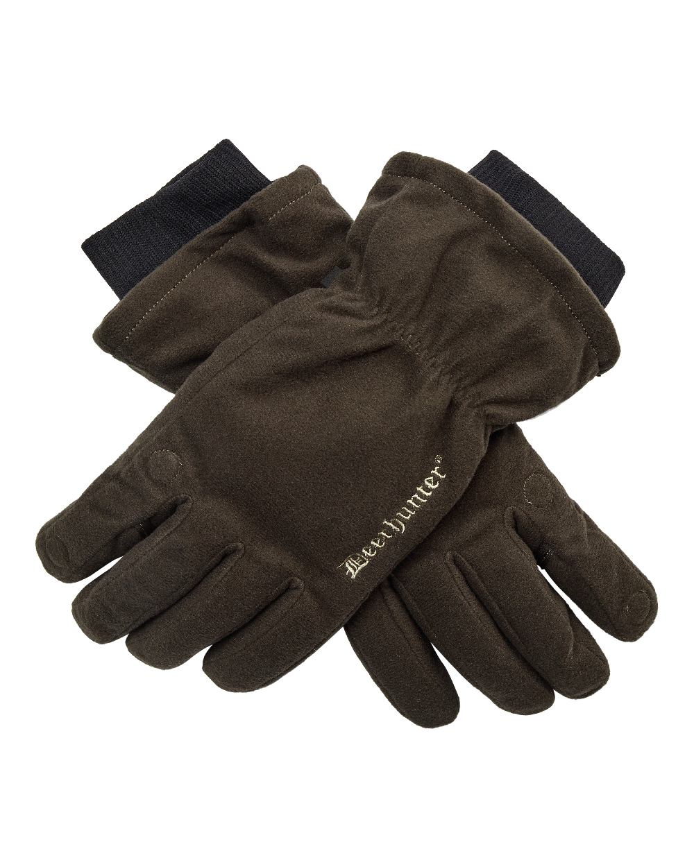 Wood coloured Deerhunter Game Winter Gloves on white background