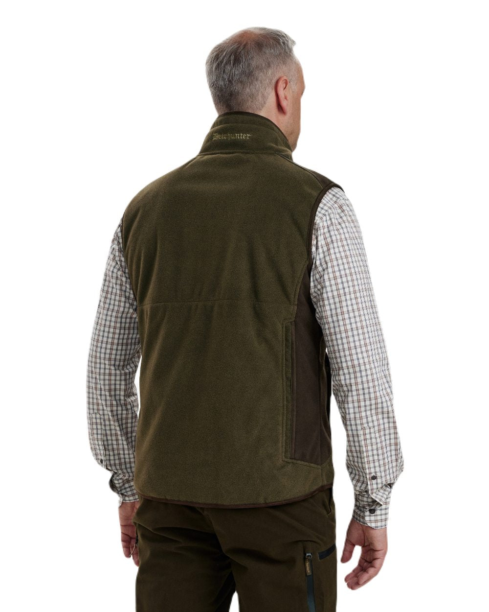 Graphite Green coloured Deerhunter Gamekeeper Bonded Fleece Waistcoat on white background