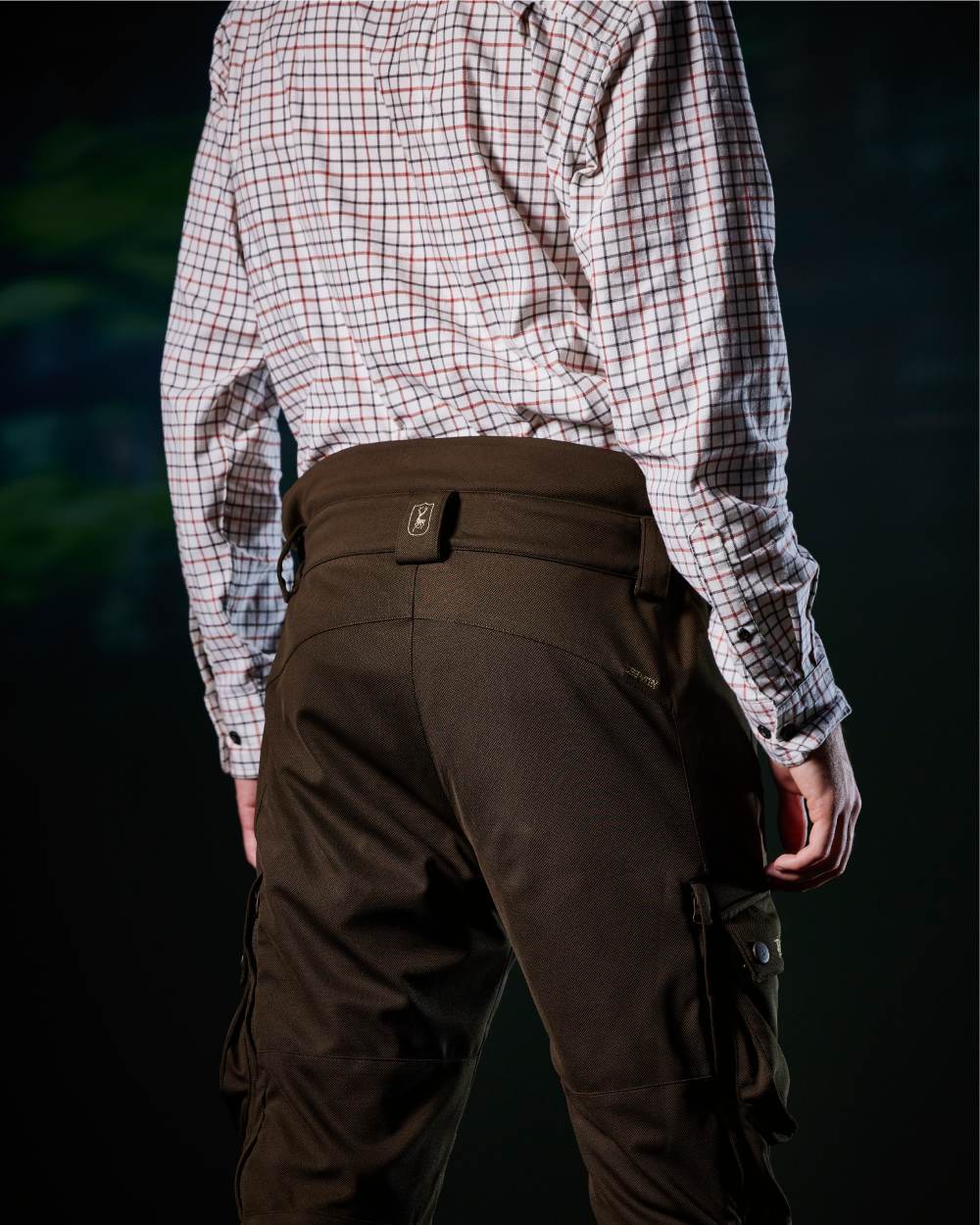 Orange Check coloured Deerhunter Gavin Shirt on studio background