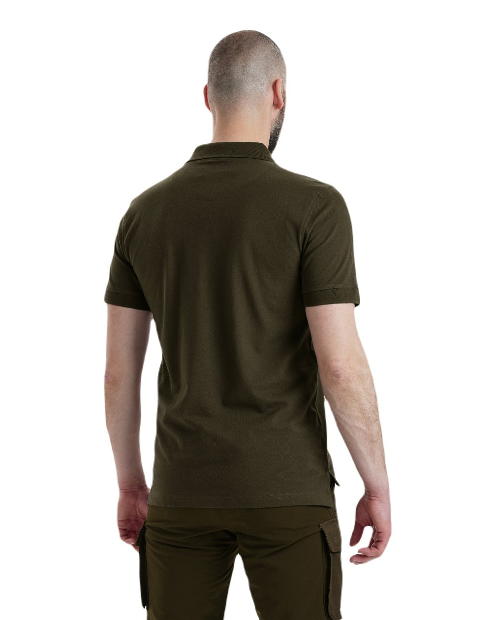 Deep Green Deerhunter Harris Polo Shirt on white background