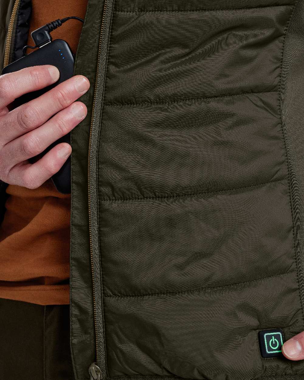 Deep Green Coloured Deerhunter Heat Inner Waistcoat on white background