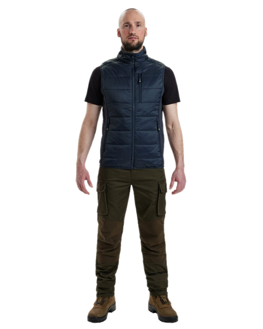 Dark Blue Coloured Deerhunter Heat Padded Waistcoat on white background