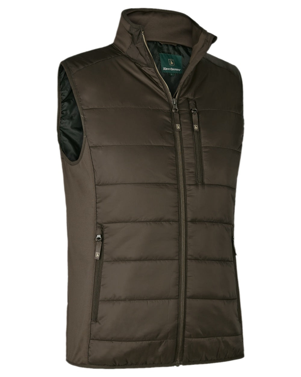 Wood Coloured Deerhunter Heat Padded Waistcoat on white background