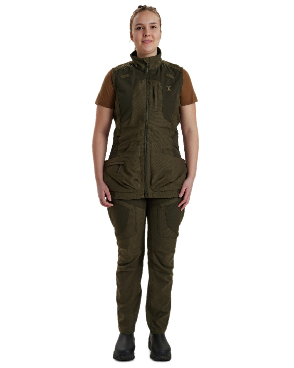 Palm Green coloured Deerhunter Lady Ann Extreme Waistcoat on white background