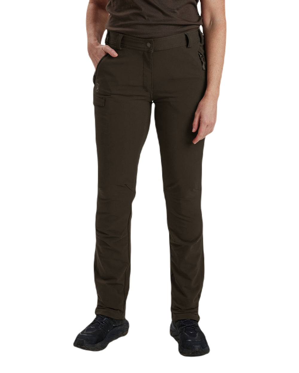 Fallen Leaf coloured Deerhunter Lady Ann Stretch Trousers on white background