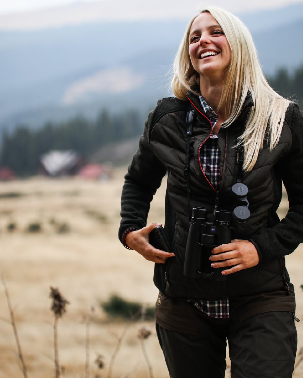Black Ink coloured Deerhunter Lady Ann Trousers on blurry background