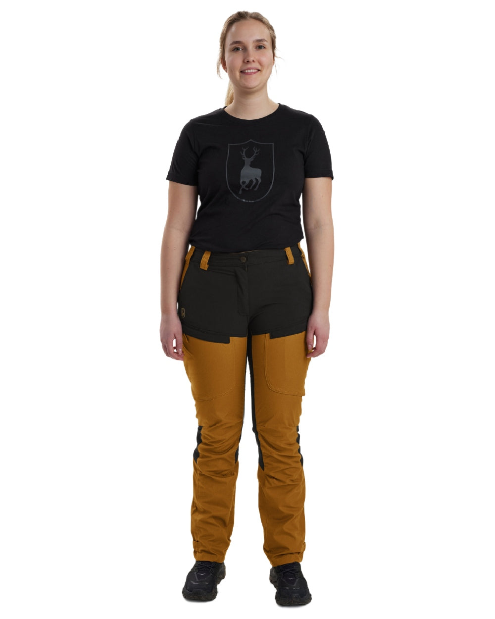 Bronze coloured Deerhunter Lady Ann Trousers on white background