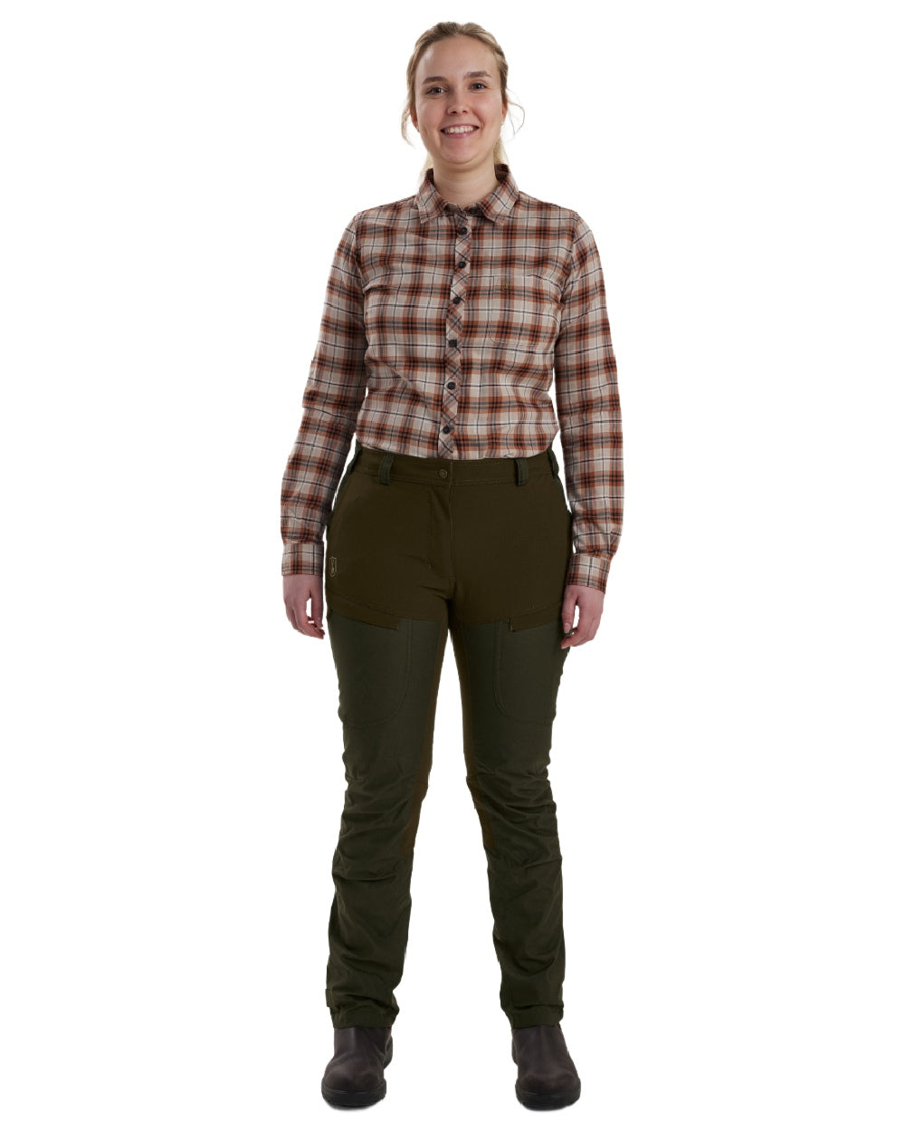 Deep Green coloured Deerhunter Lady Ann Trousers on white background