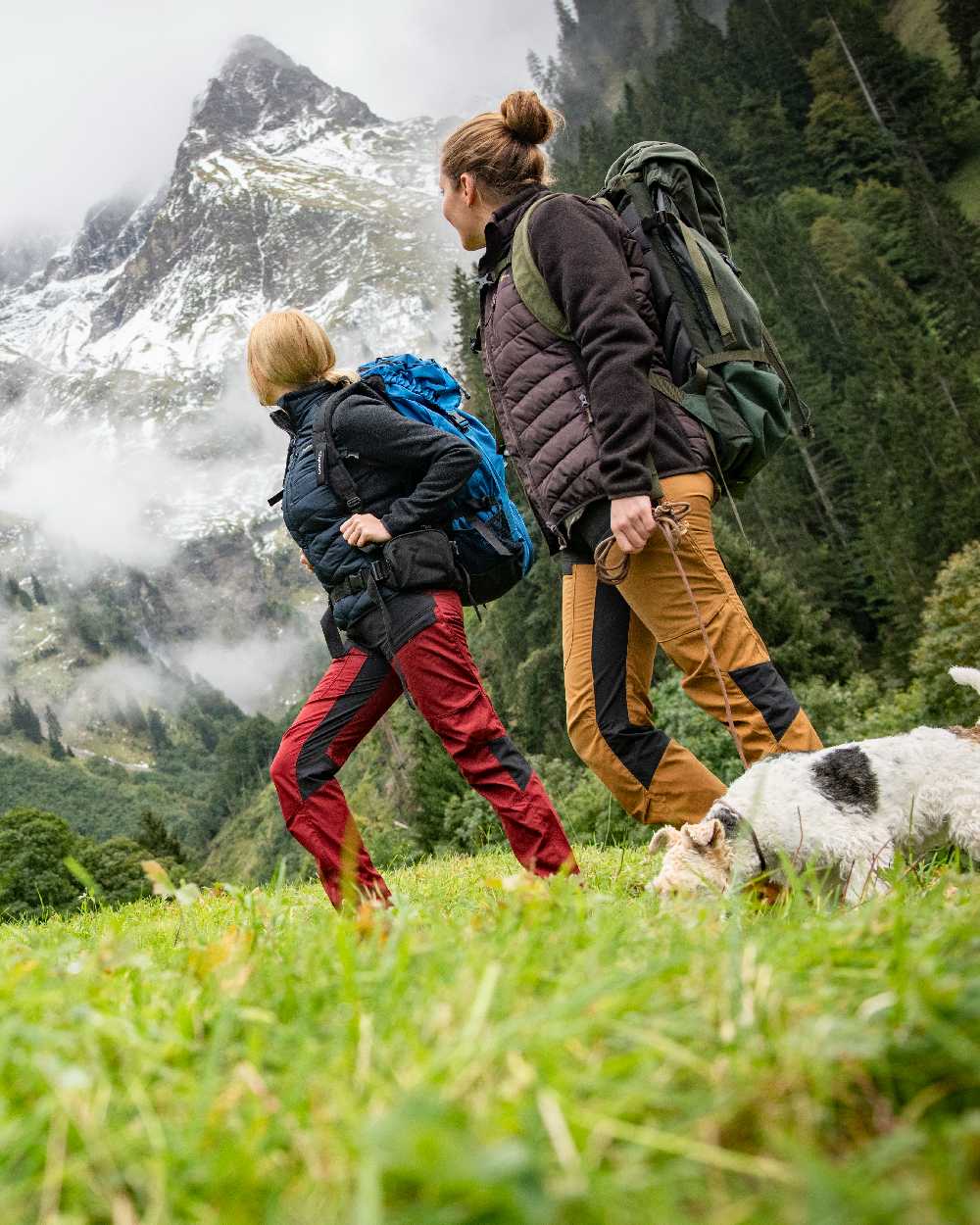 Oxblood Red coloured Deerhunter Lady Ann Trousers on forest background