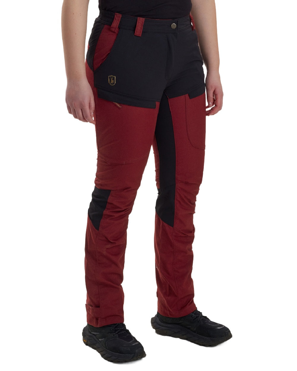 Oxblood Red coloured Deerhunter Lady Ann Trousers on white background