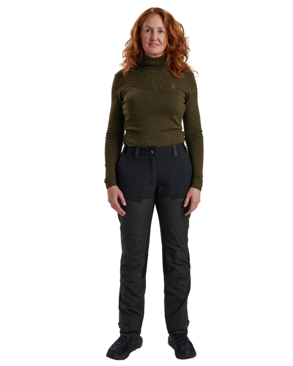Black Ink coloured Deerhunter Lady Ann Trousers With Membrane on white background
