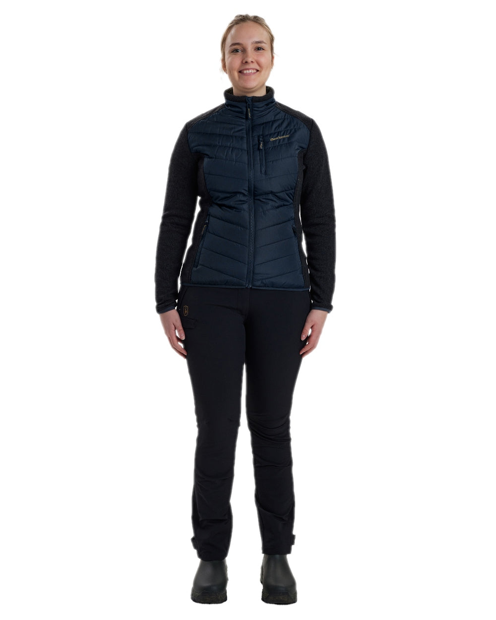 Dark Blue Coloured Deerhunter Lady Caroline Padded Jacket on white background