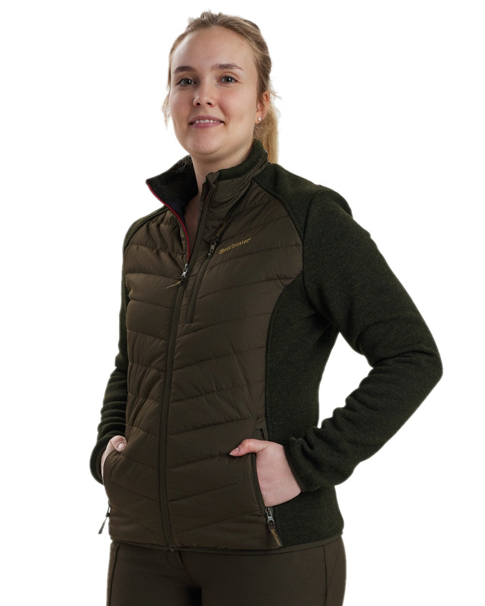 Timber Coloured Deerhunter Lady Caroline Padded Jacket on white background