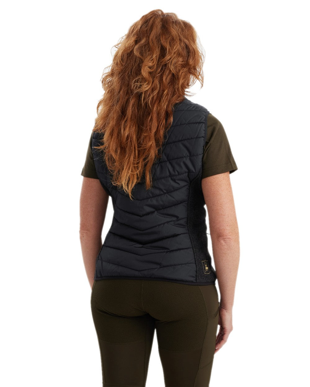 Black Coloured Deerhunter Lady Caroline Padded Waistcoat on white background