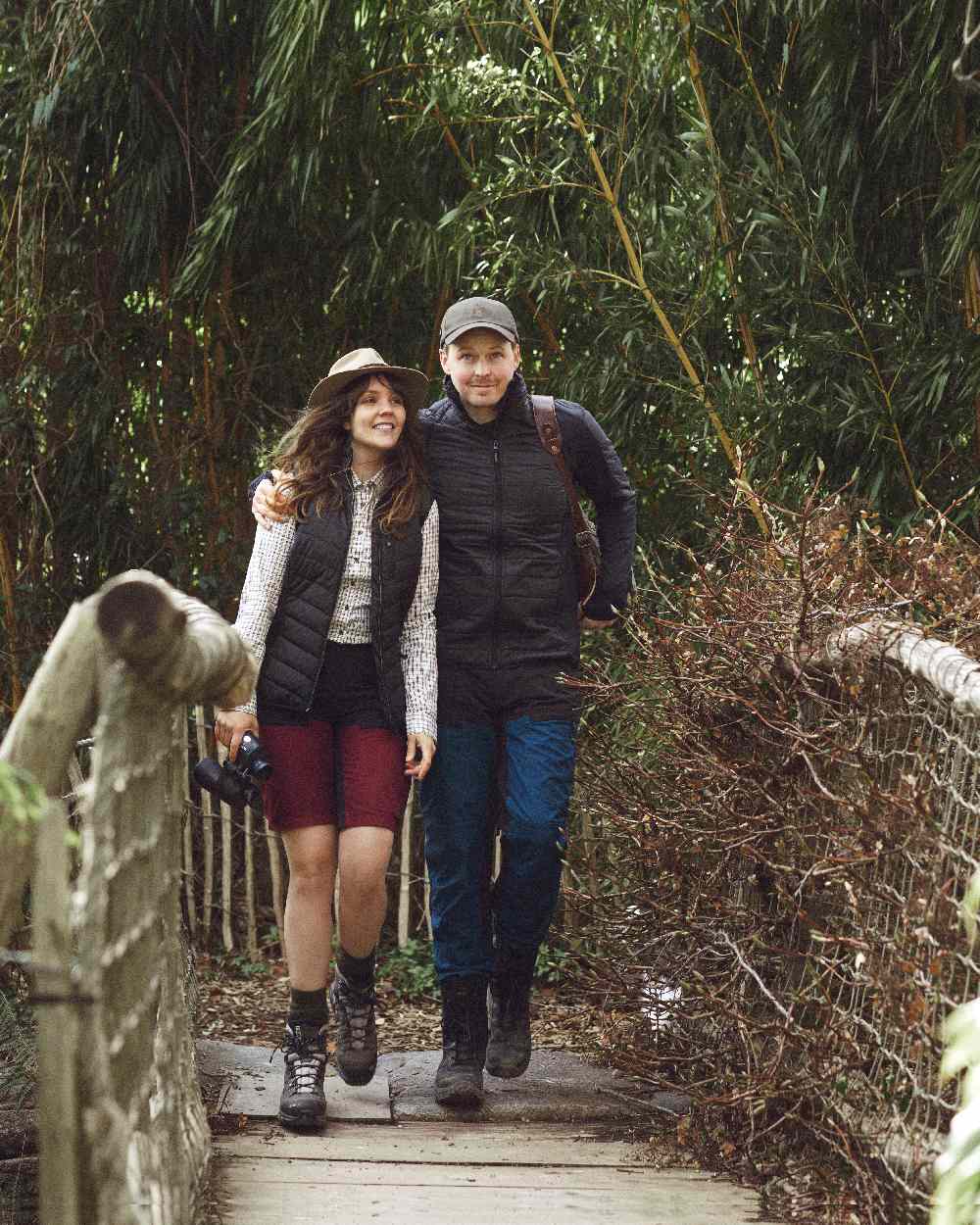 Black Coloured Deerhunter Lady Caroline Padded Waistcoat on forest background