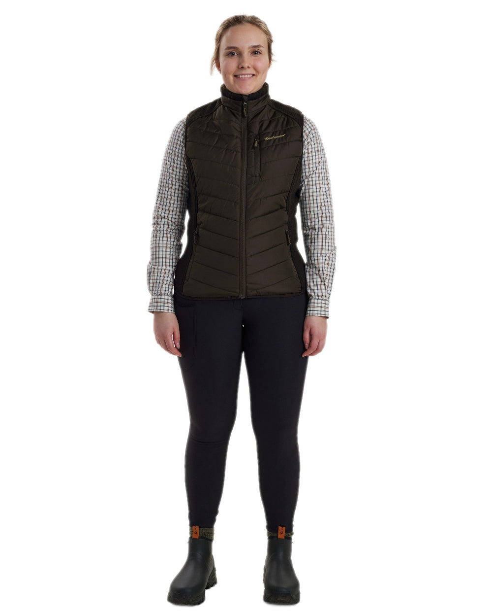 Brown Leaf Coloured Deerhunter Lady Caroline Padded Waistcoat on white background