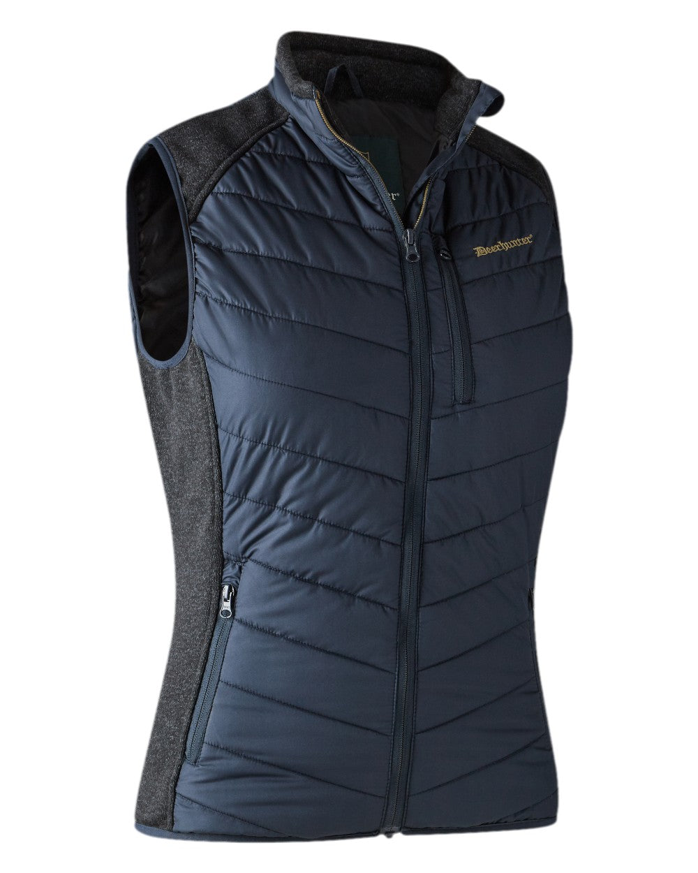 Dark Blue Coloured Deerhunter Lady Caroline Padded Waistcoat on white background