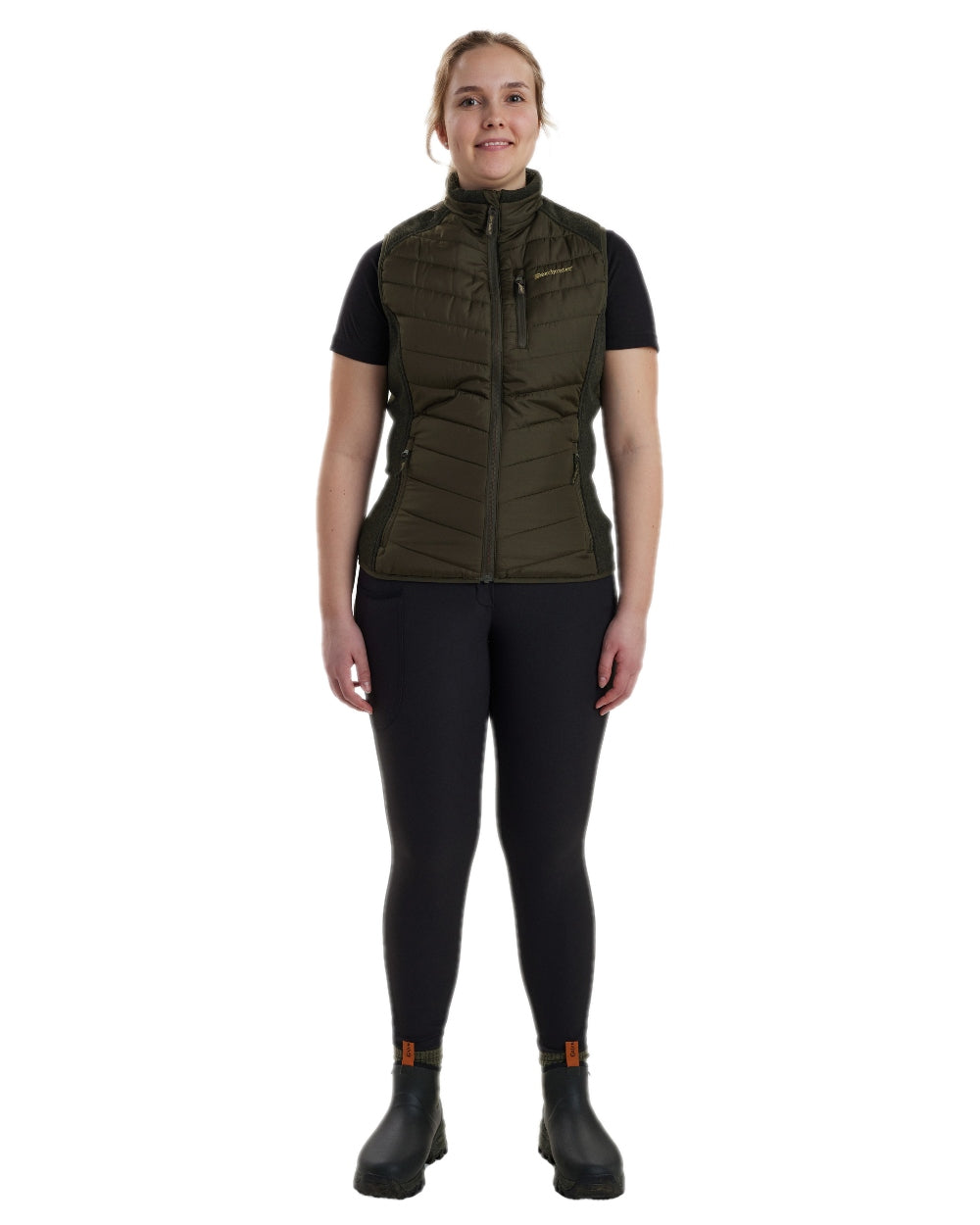 Timber Coloured Deerhunter Lady Caroline Padded Waistcoat on white background