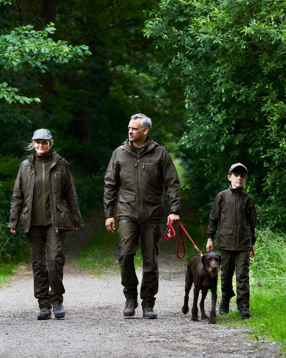 Olive Night Melange coloured Deerhunter Lady Chasse Trousers on road background