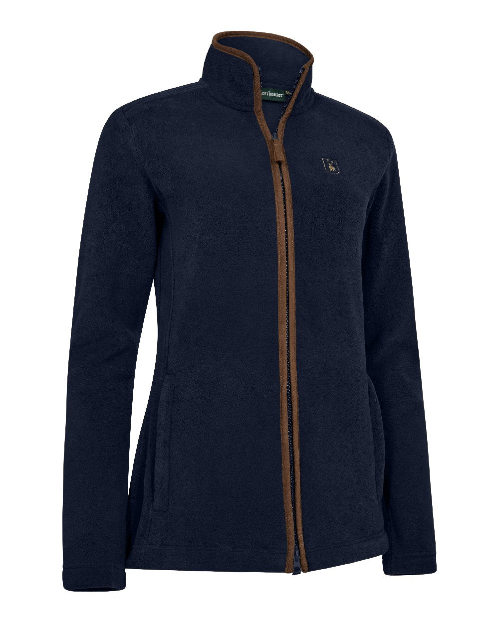 Dark Blue Coloured Deerhunter Lady Cumbria Fleece Jacket on White Background