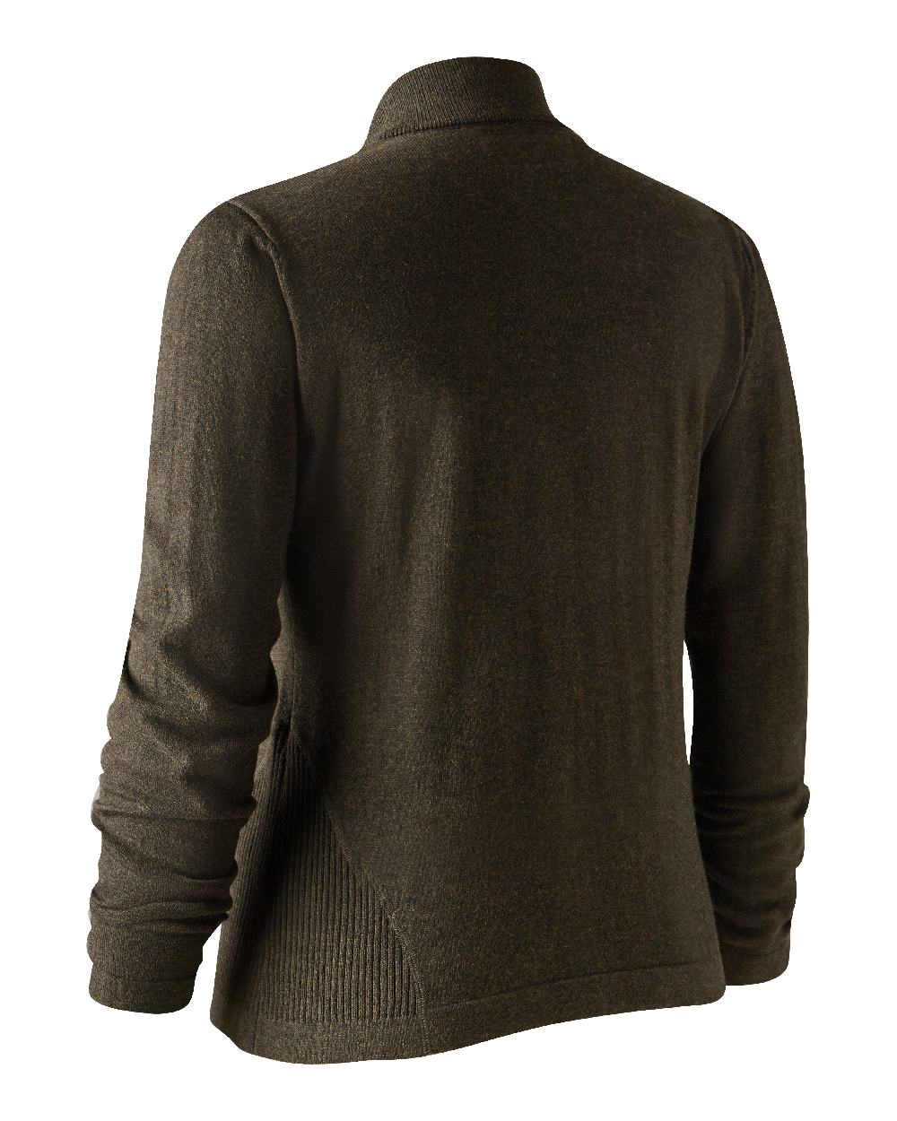 Dark Elm coloured Deerhunter Lady Darlington Full Zip Cardigan on white background