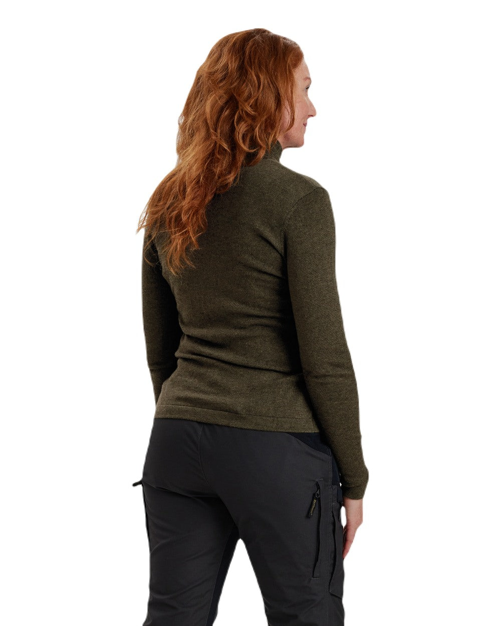 Cypress coloured Deerhunter Lady Darlington Roll Neck on white background