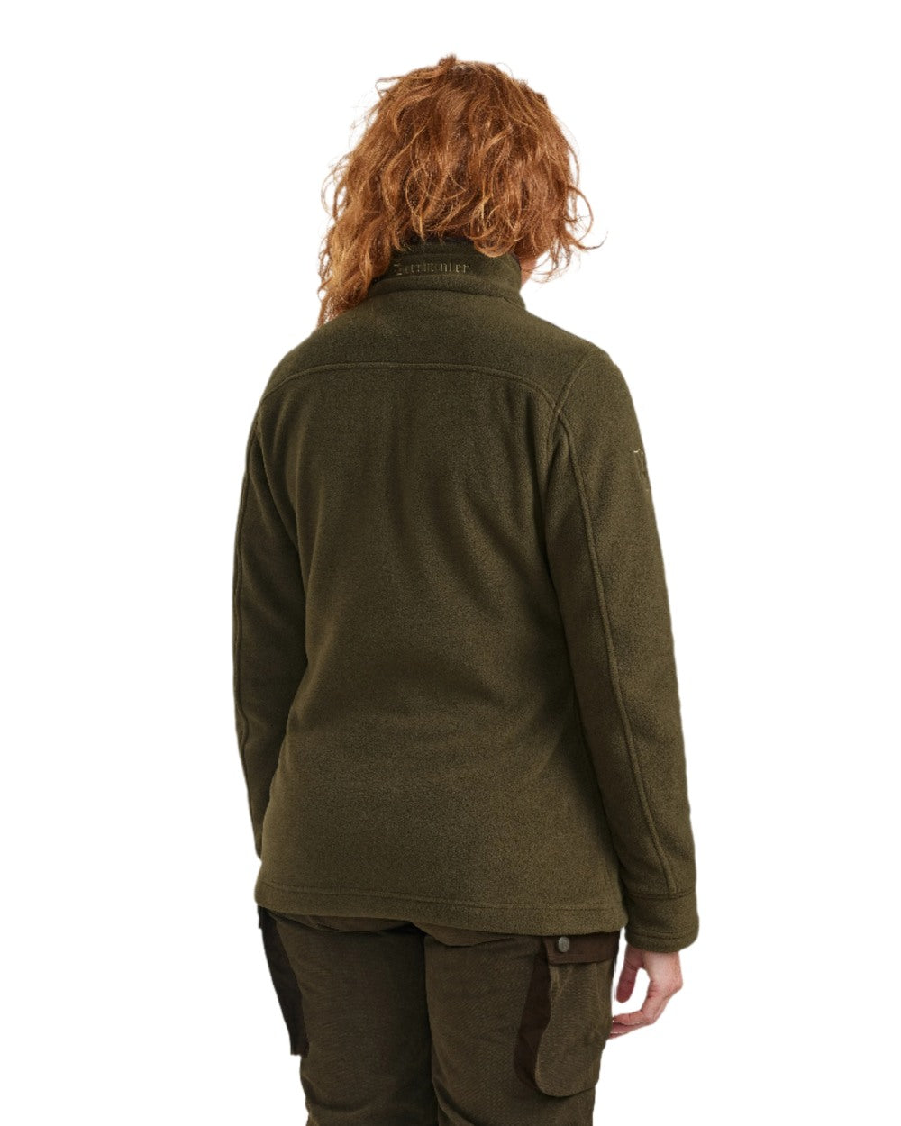 Tarmac Green Coloured Deerhunter Lady Eagle Fleece Jacket on white background