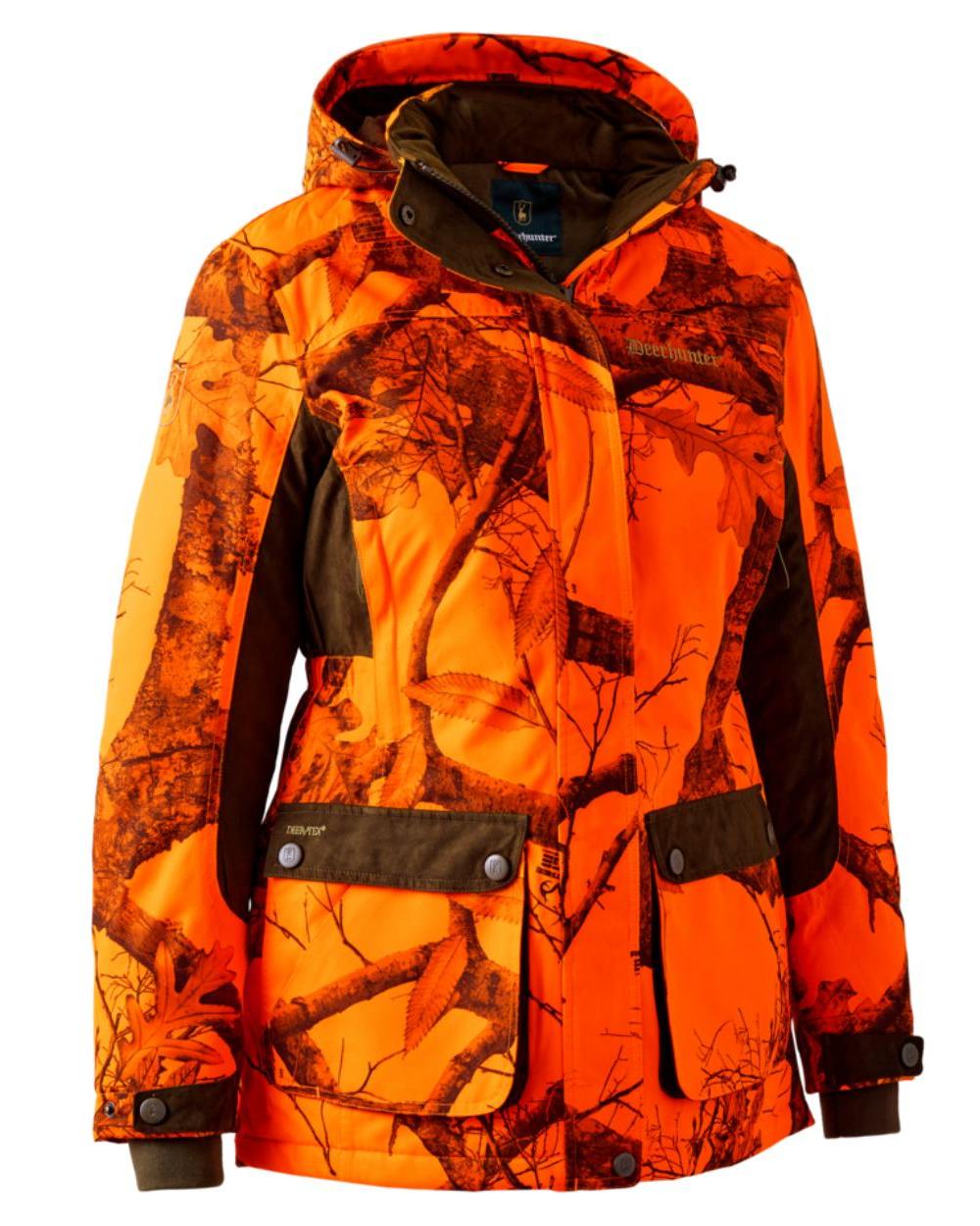 Realtree Edge Orange coloured Deerhunter Lady Eagle Winter Jacket on forest background