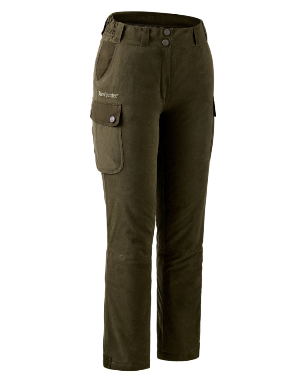 Tarmac Green coloured Deerhunter Lady Eagle Winter Trousers on white background