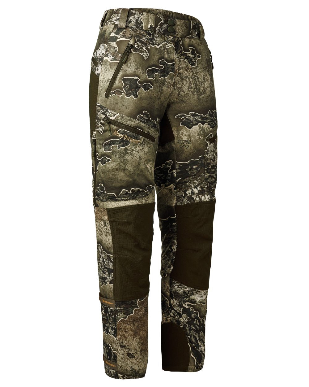 Realtree Excape coloured Deerhunter Lady Excape Softshell Trousers on white background
