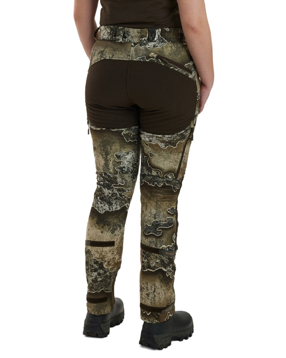 Realtree Excape coloured Deerhunter Lady Excape Softshell Trousers on white background