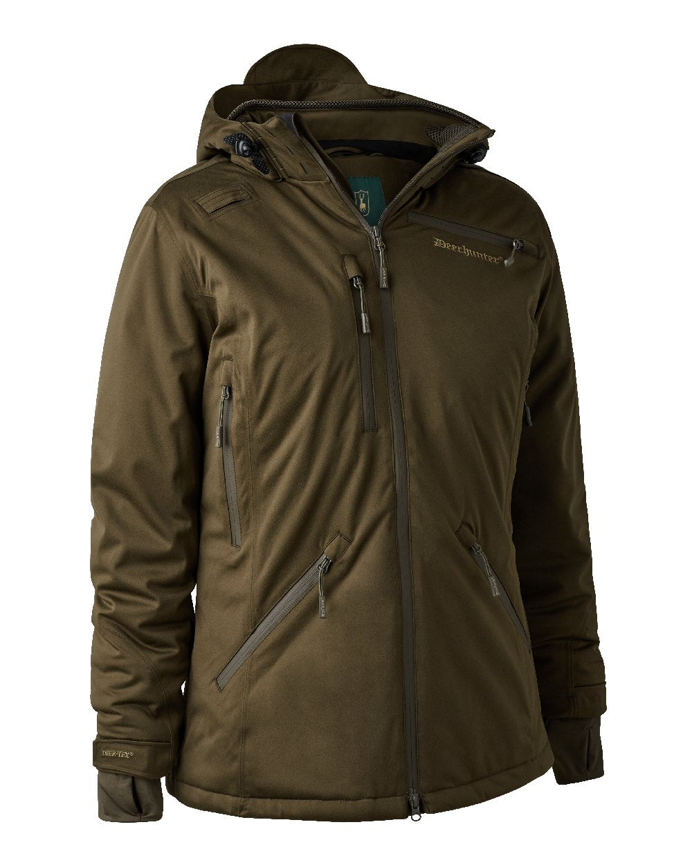 Art Green coloured Deerhunter Lady Excape Winter Jacket on white background