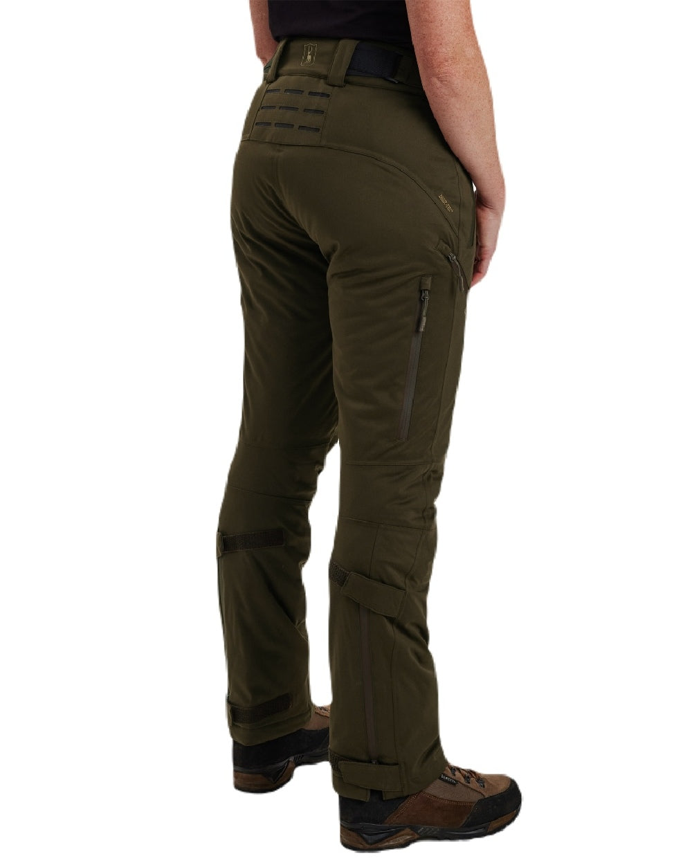 Art Green coloured Deerhunter Lady Excape Winter Trousers on white background