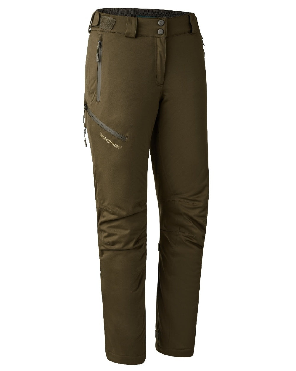 Art Green coloured Deerhunter Lady Excape Winter Trousers on white background