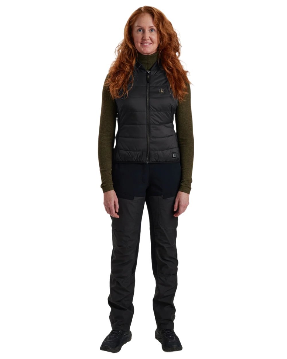 Black Coloured Deerhunter Lady Heat Inner Waistcoat on white background