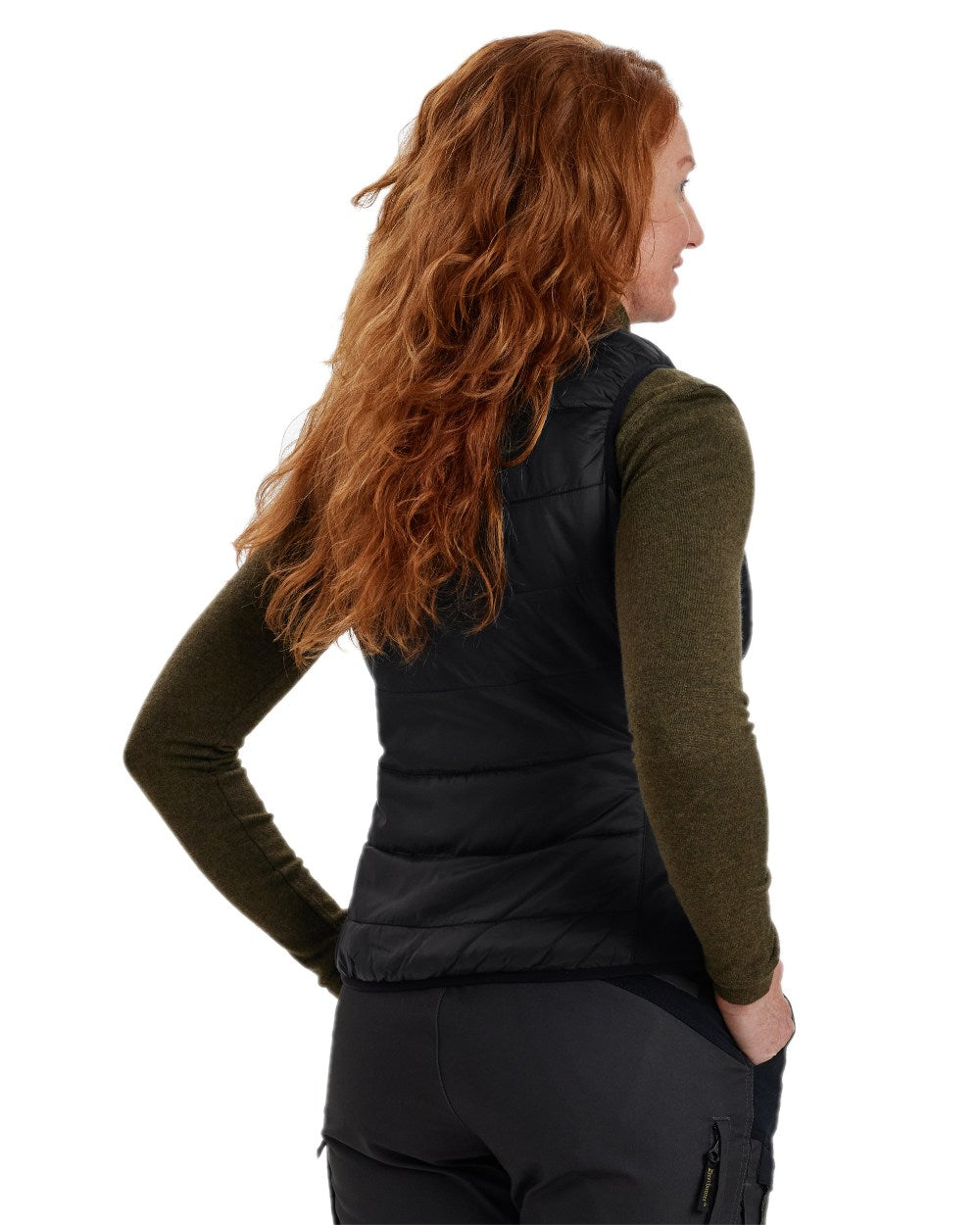 Black Coloured Deerhunter Lady Heat Inner Waistcoat on white background