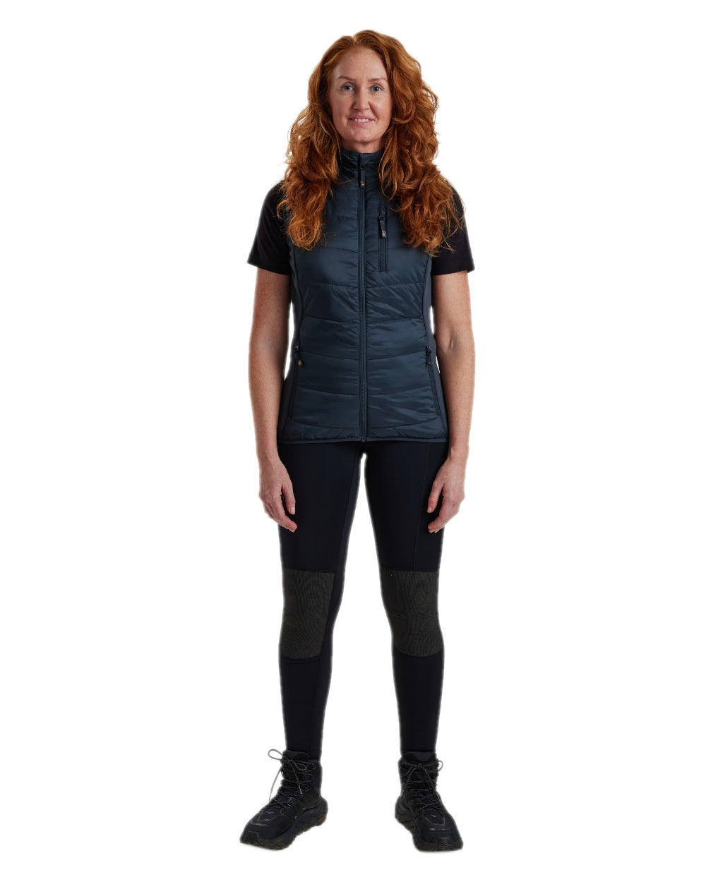 Dark Blue Coloured Deerhunter Lady Heat Padded Waistcoat on white background