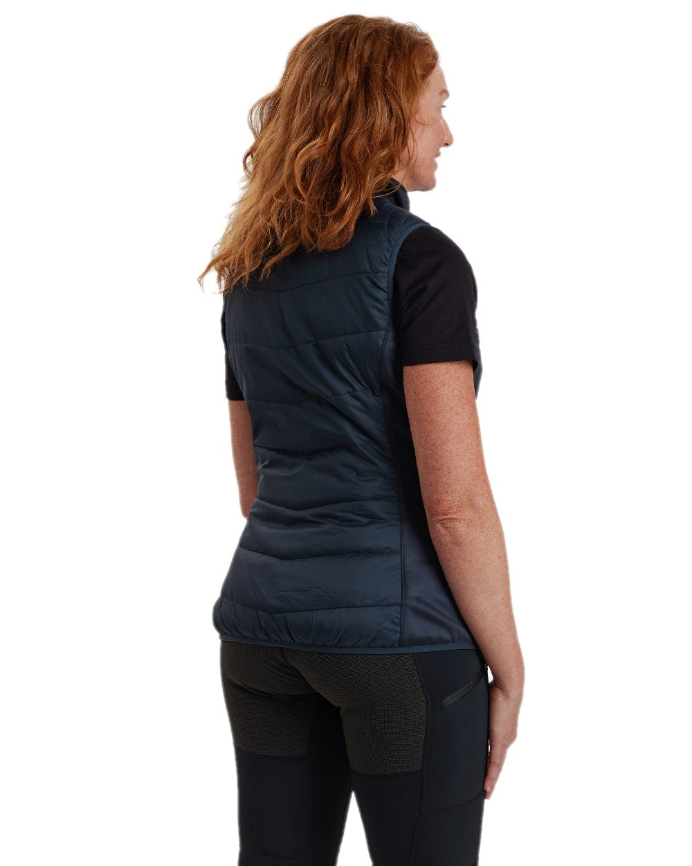 Dark Blue Coloured Deerhunter Lady Heat Padded Waistcoat on white background