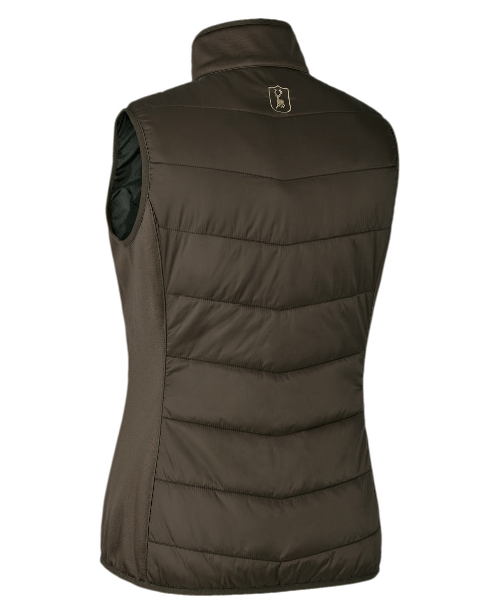 Wood Coloured Deerhunter Lady Heat Padded Waistcoat on white background
