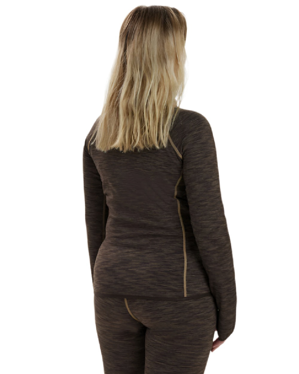 Brown Melange coloured Deerhunter Lady Insulated Fleece on white background
