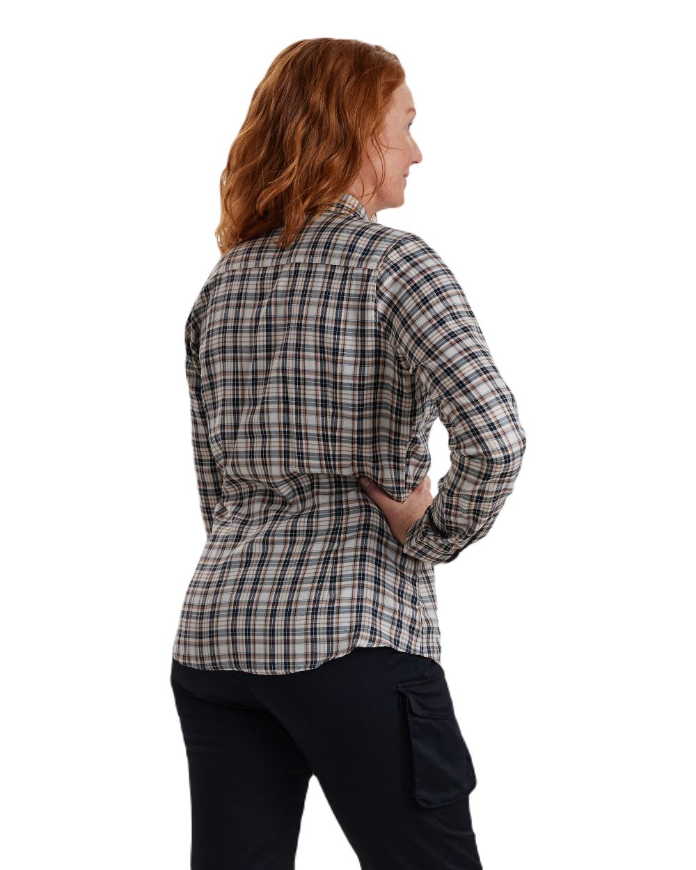 Blue Check coloured Deerhunter Lady Julia Shirt on white background