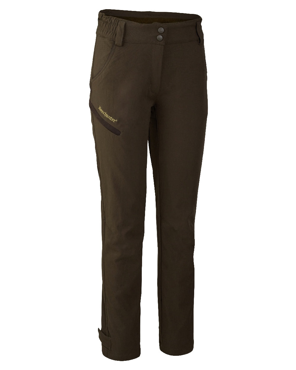 Wood coloured Deerhunter Lady Mary Extreme Waterproof Trousers on white background