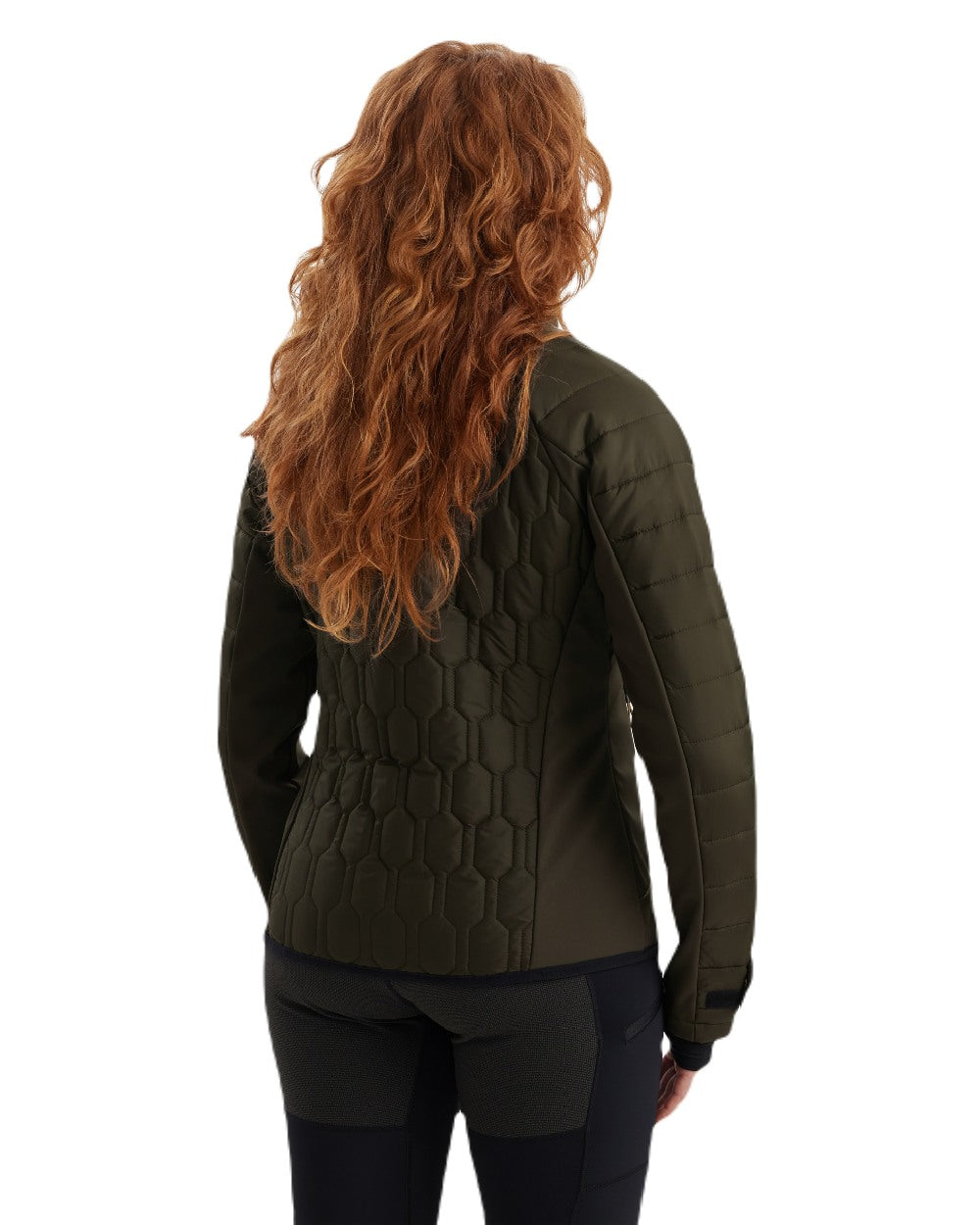 Forest Green coloured Deerhunter Lady Mossdale Quilted Jacket on white background