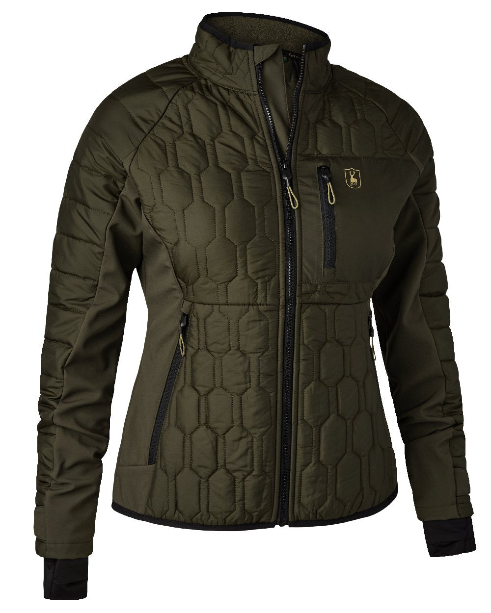 Forest Green coloured Deerhunter Lady Mossdale Quilted Jacket on white background