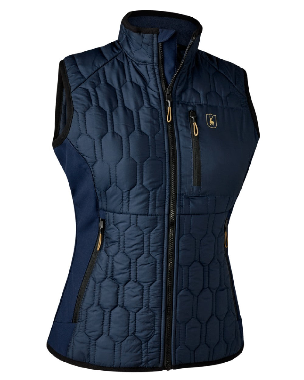 Dress Blue coloured Deerhunter Lady Mossdale Quilted Waistcoat on white background