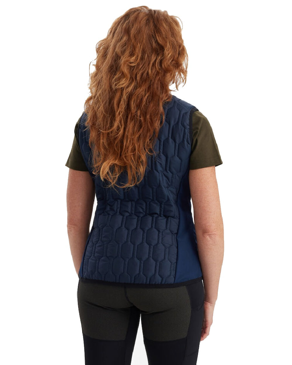 Dress Blue coloured Deerhunter Lady Mossdale Quilted Waistcoat on white background