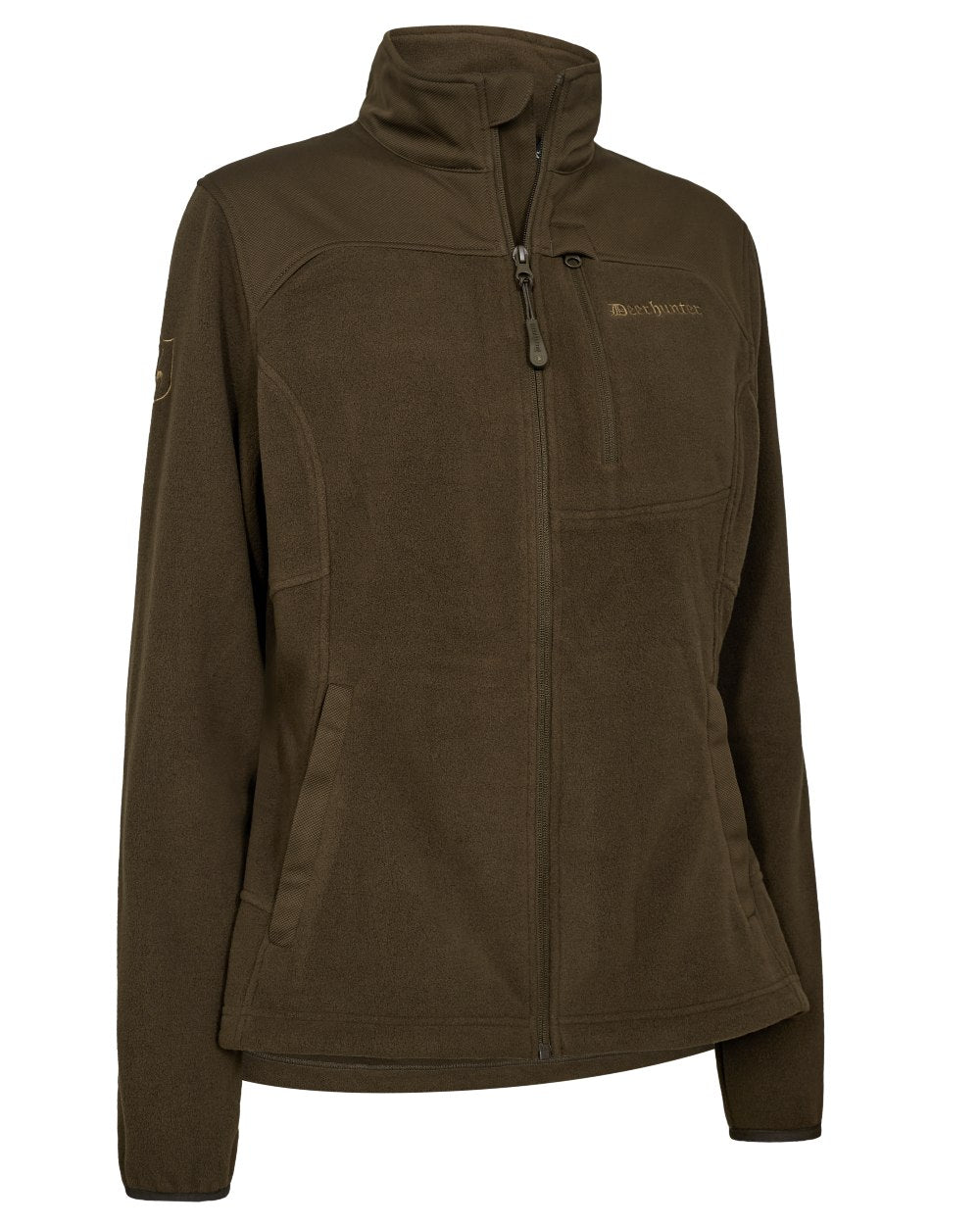 Art Green coloured Deerhunter Lady Muflon Pro Fleece Jacket on white background